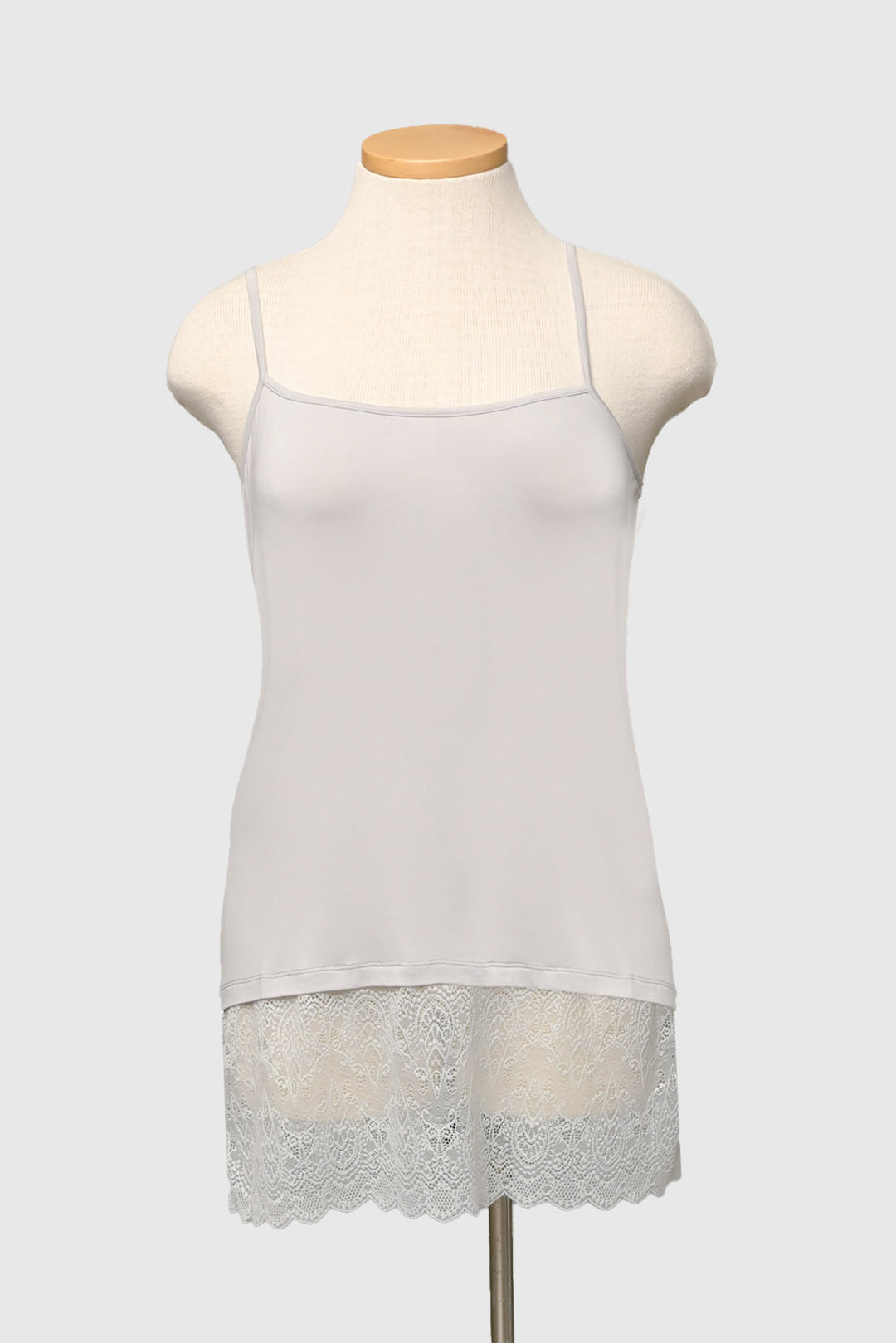 Silver Extender Tank with Lace Trim