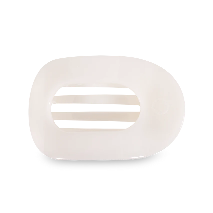 Teleties Flat Round Hair Clip- Coconut White