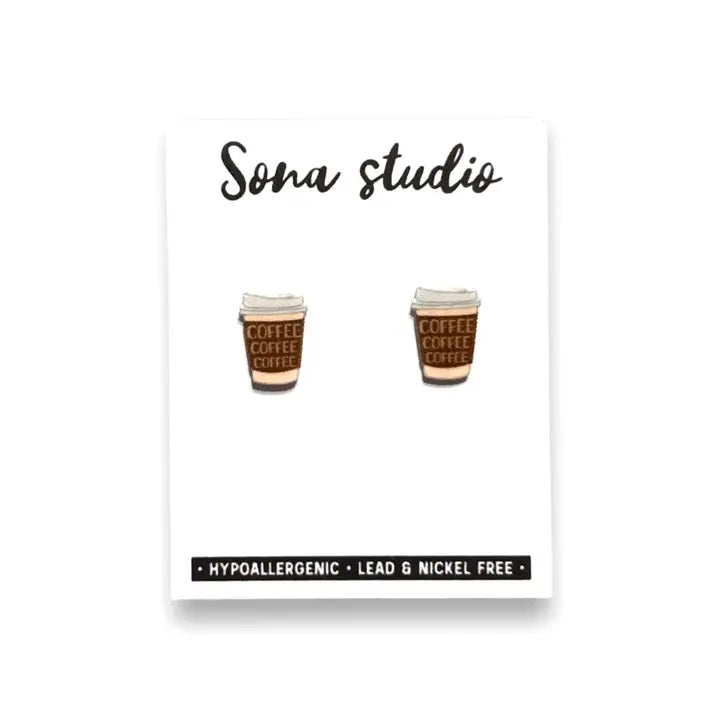 Coffee Stud Earrings