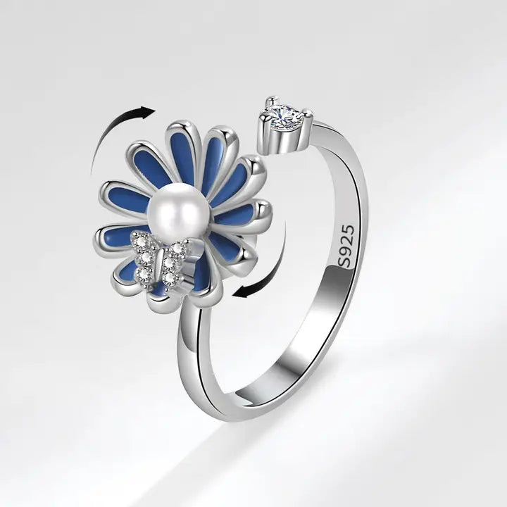 Daisy Anxiety Fidget Spinner Ring