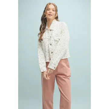 Floral Relaxed Denim Jacket