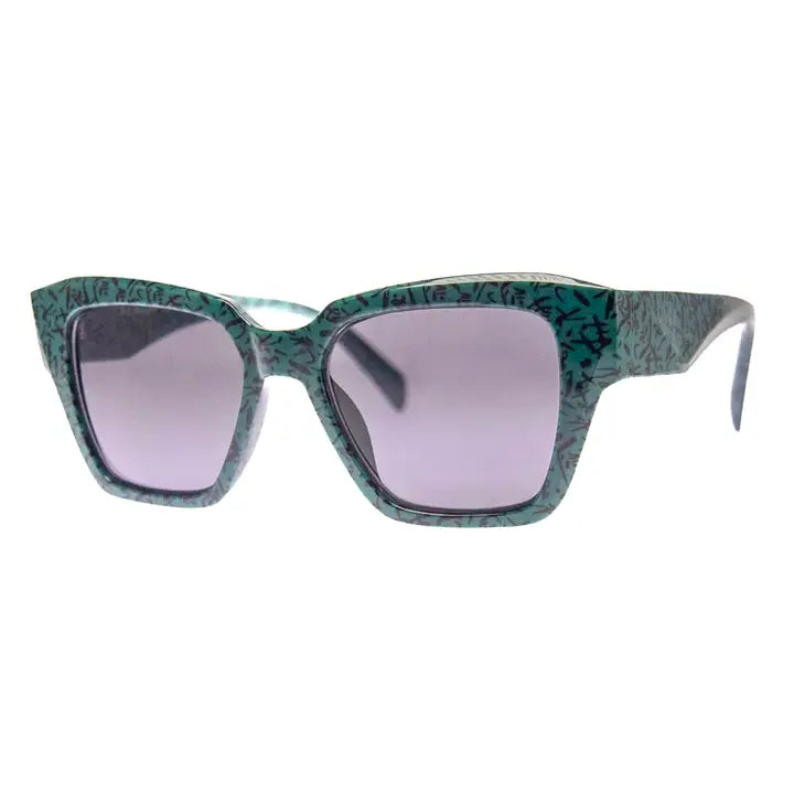 Boulevard Green and Black Unisex Sunglasses