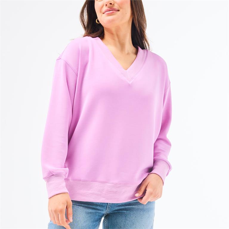 Hazel V-Neck Pullover in Orchid