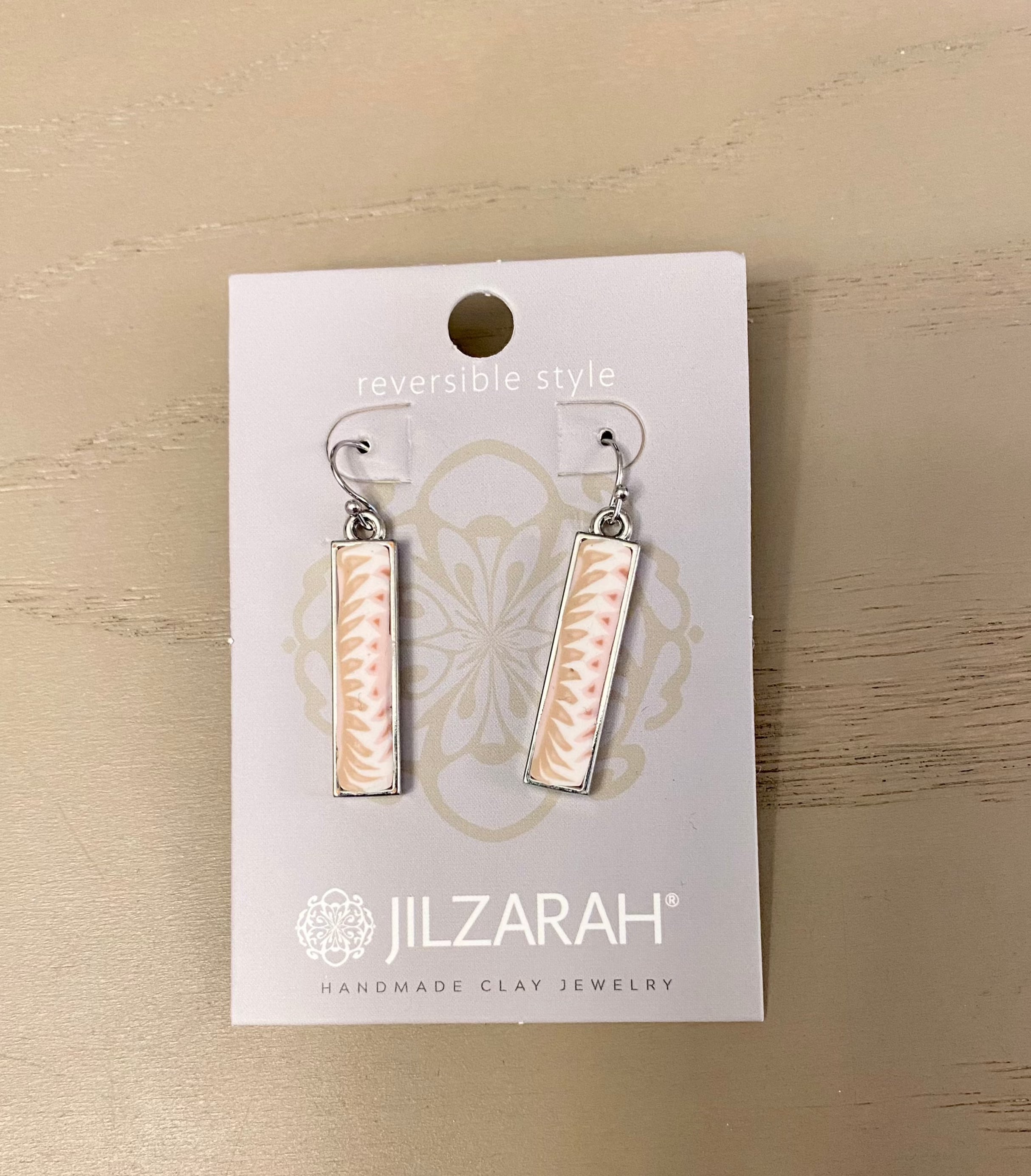 Silver Pink Salt Reversible Handmade Clay Earrings – The Tulip