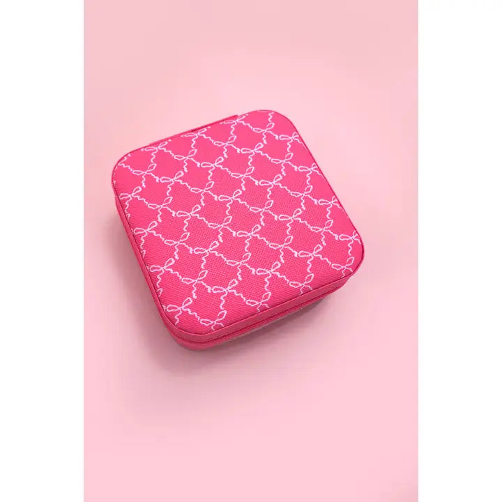 Pink case with white pattern on a pink background