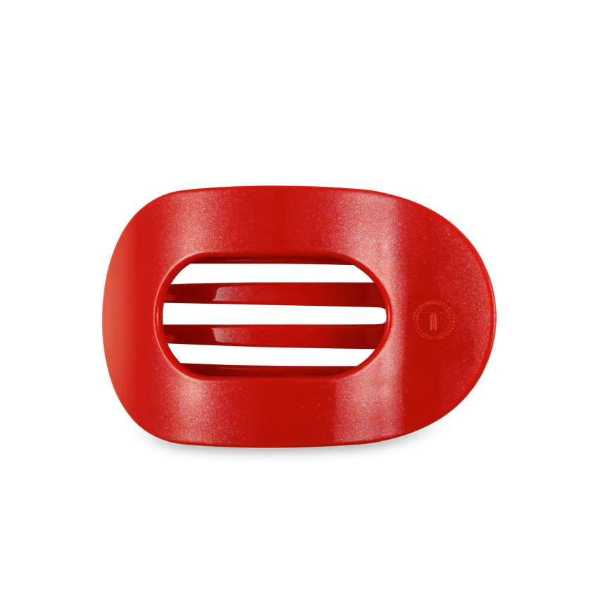 Teleties Flat Round Hair Clip- Rudolph Red