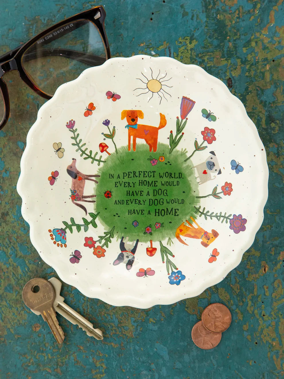 Ceramic Trinket Bowl Perfect World Dog