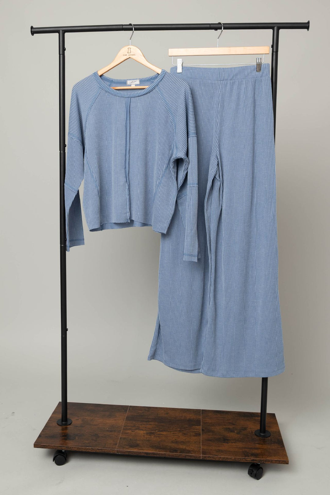 Ribbed blue lounge Set top and pant