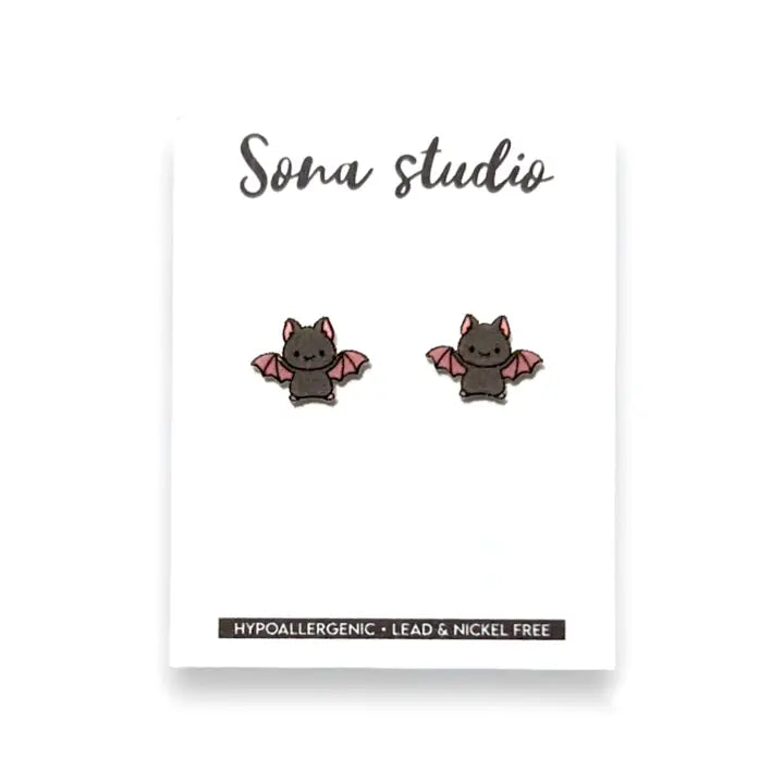 cute bat stud earrings