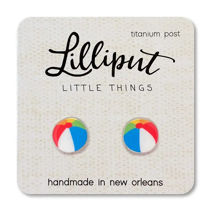Beachball Post Earrings