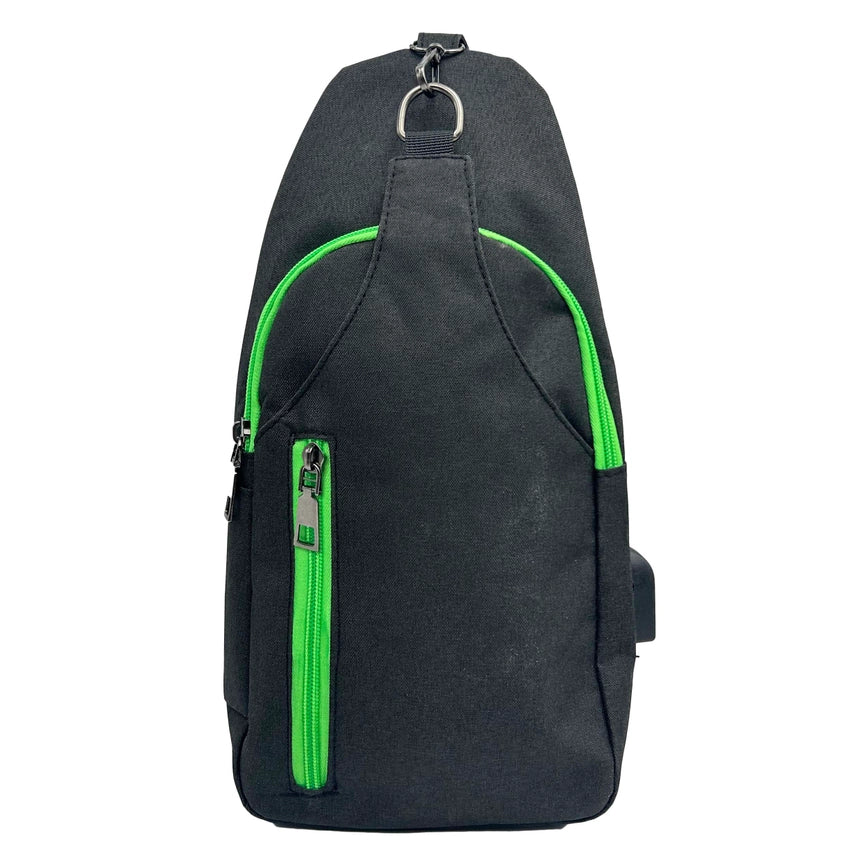 NuPouch Anti-Theft Daypack - Black and Lime Green