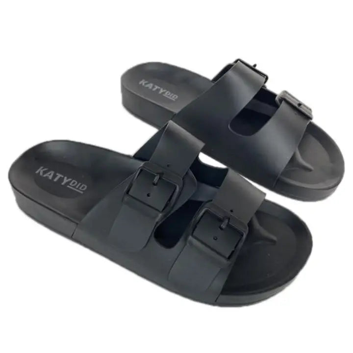 Rubber Beach Sandals in Black