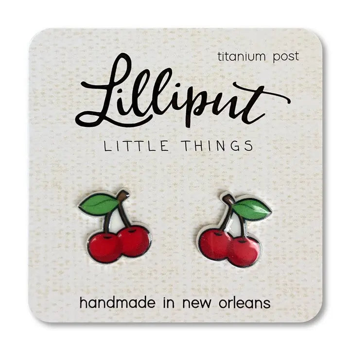 Cherry Post Earrings