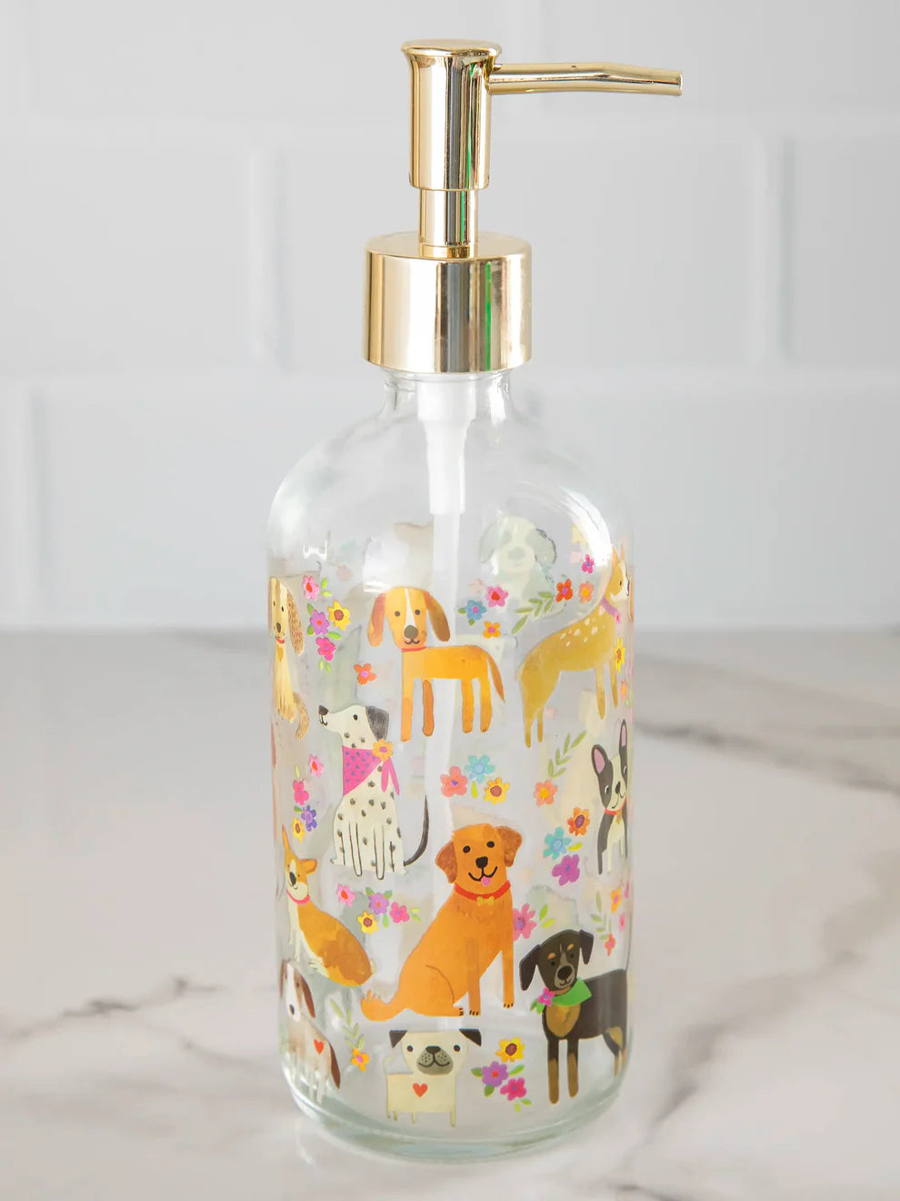 Glass Soap Dispenser - Dogs