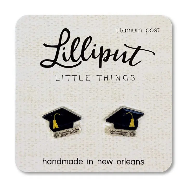 Graduation Cap Post Earrings