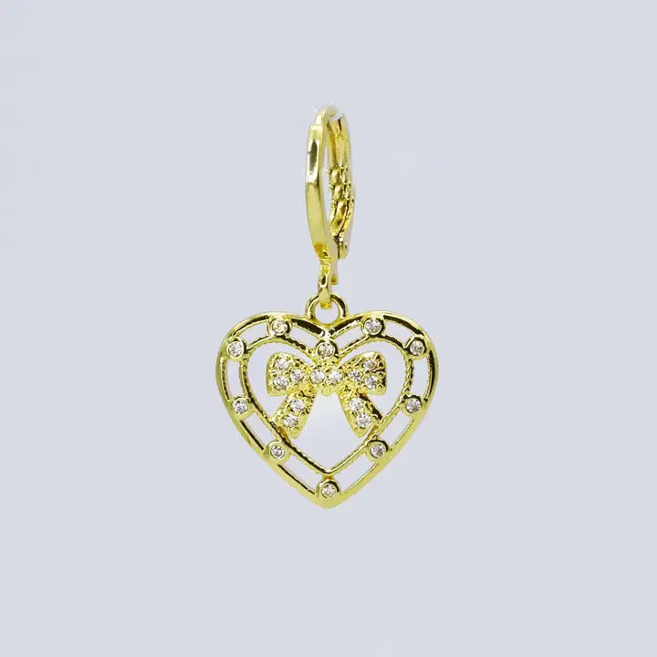 Heart Bow Gold Charm