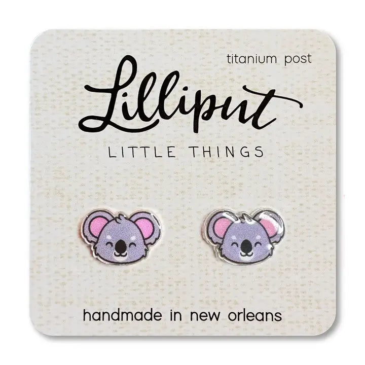 Koala Post Earrings