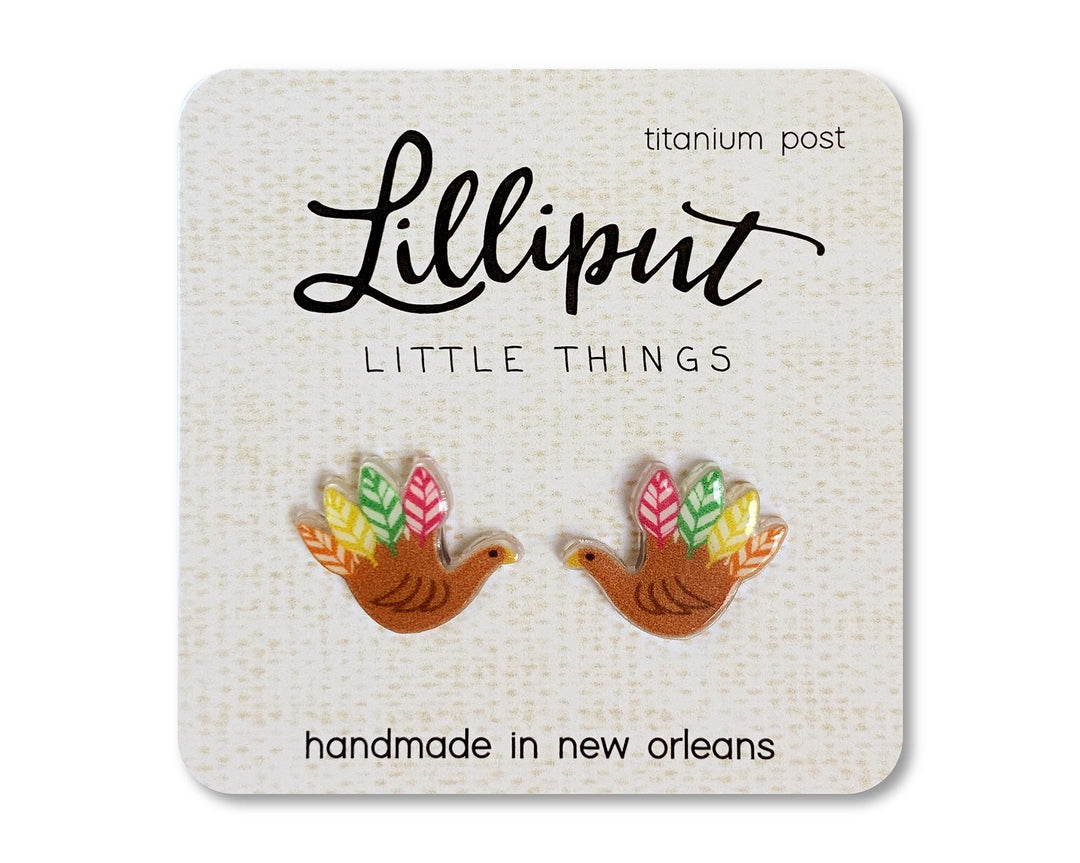 Thanksgiving Hand Turkey Post Earrings