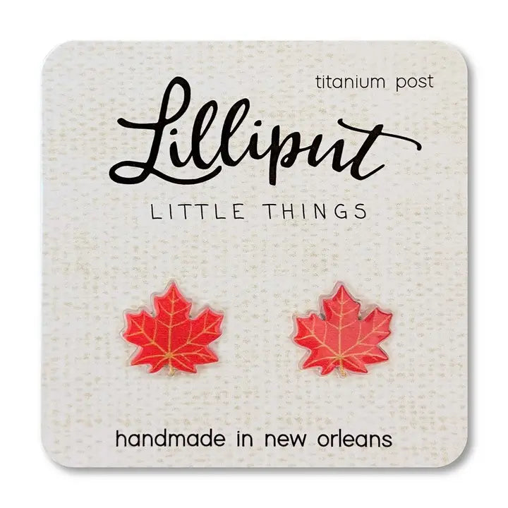 Maple Leaf Post Earrings