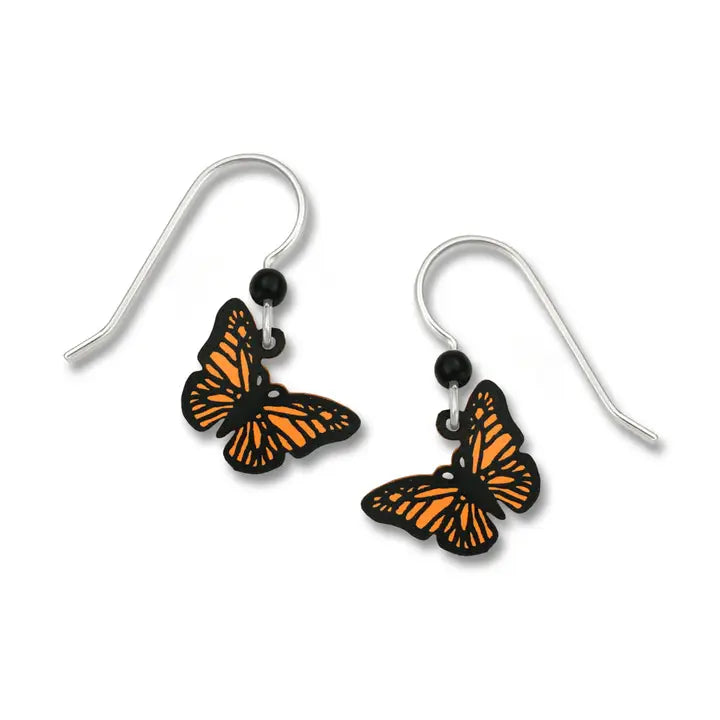 Orange Monarch Butterfly Earrings