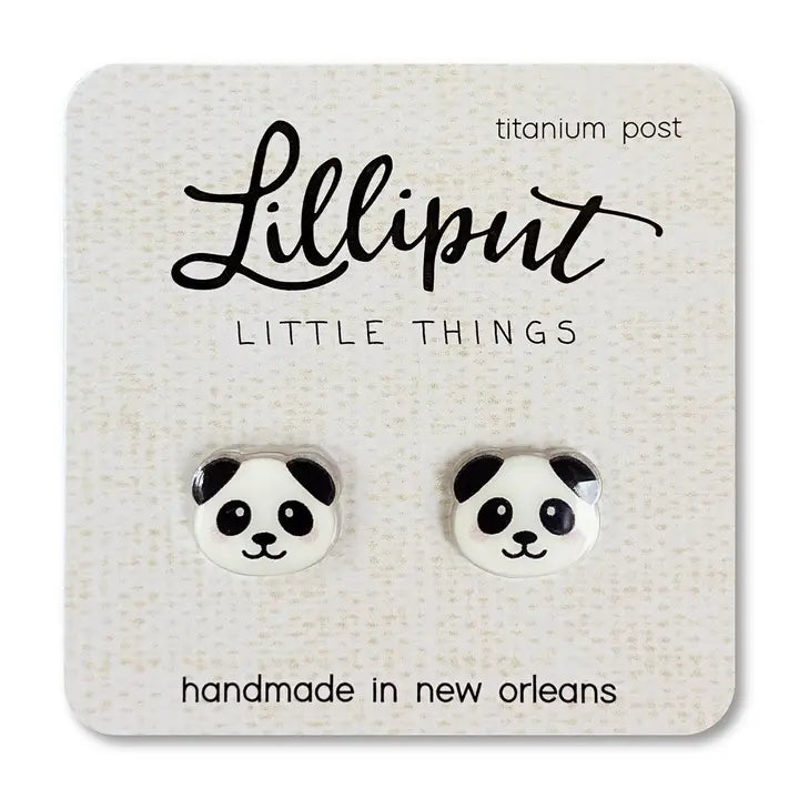 Panda Post Earrings