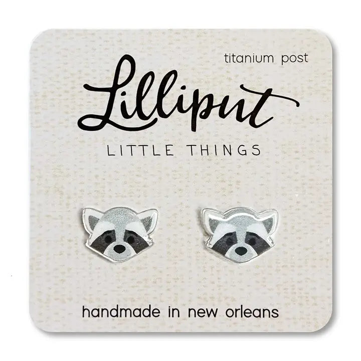 Raccoon Post Earrings