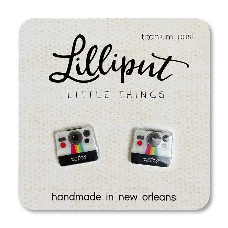 Retro Camera Post Earrings