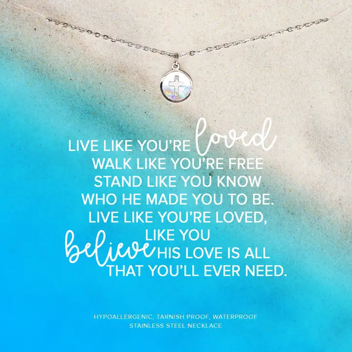 Seashell Cross Sterling Necklace
