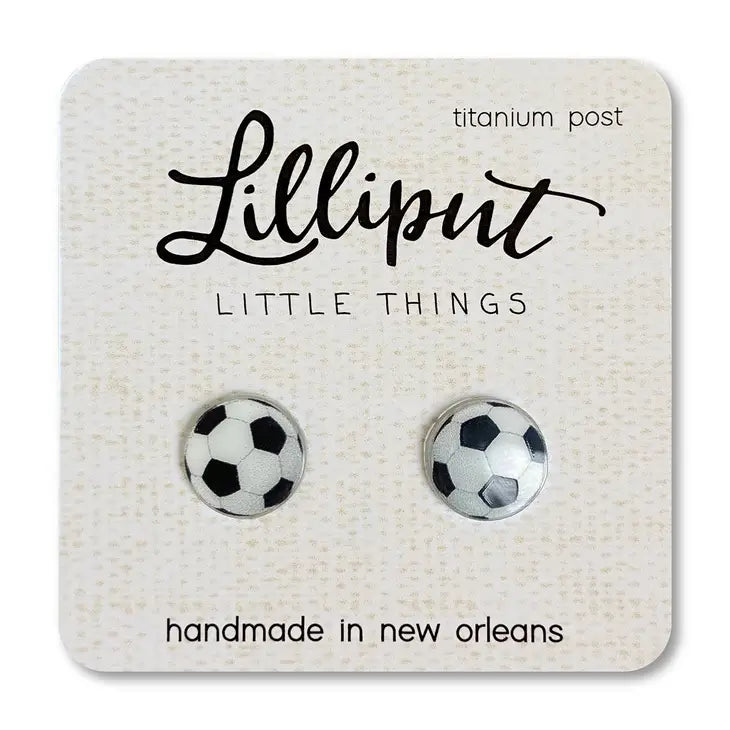 Soccer Ball Post Earrings