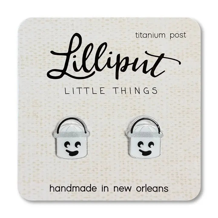 Halloween Ghost Bucket Post Earrings