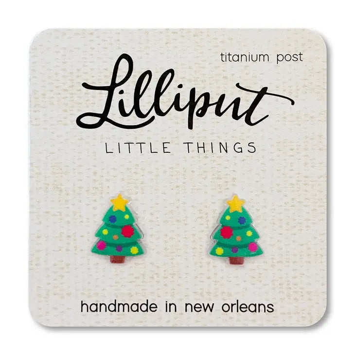 Lilliput Christmas Tree Post Earrings