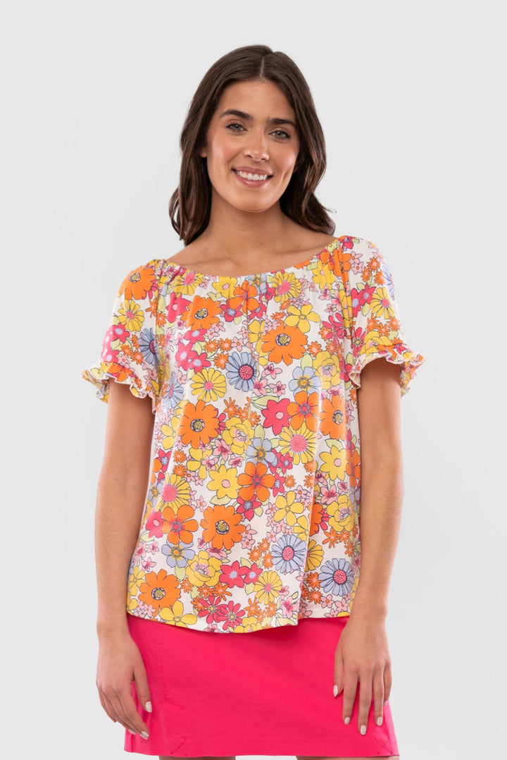 Riley Groovy Floral Knit Top