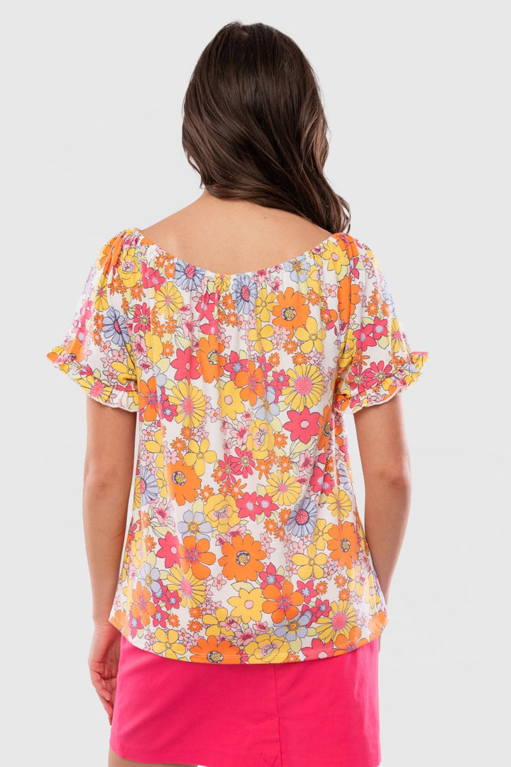 Riley Groovy Floral Knit Top
