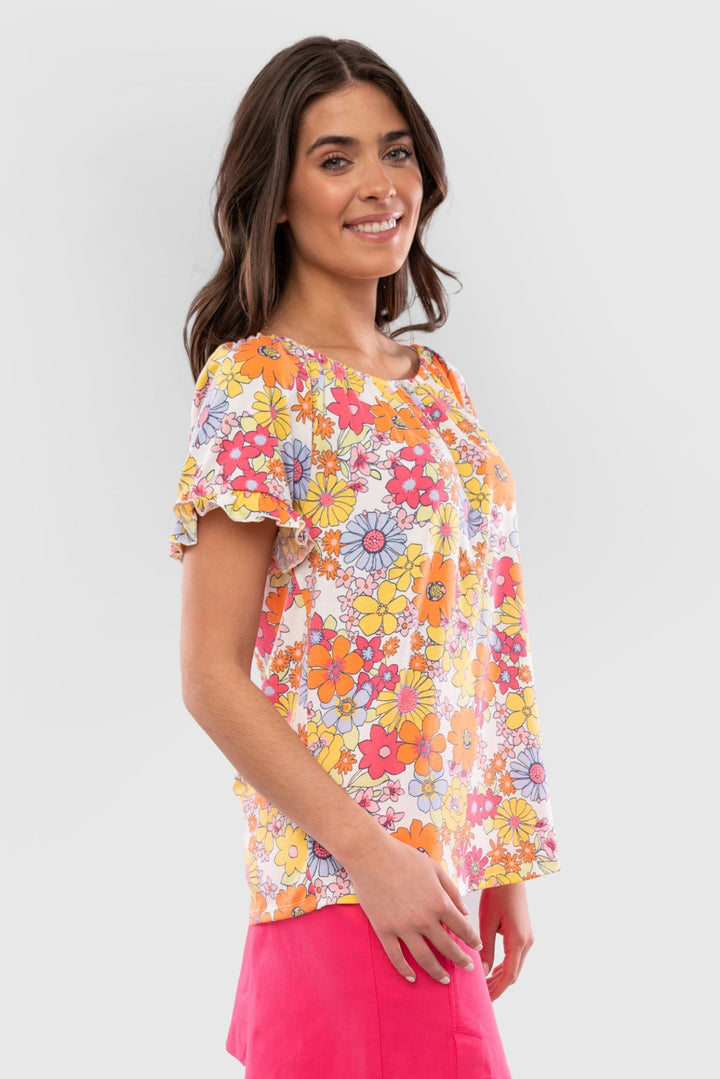 Riley Groovy Floral Knit Top