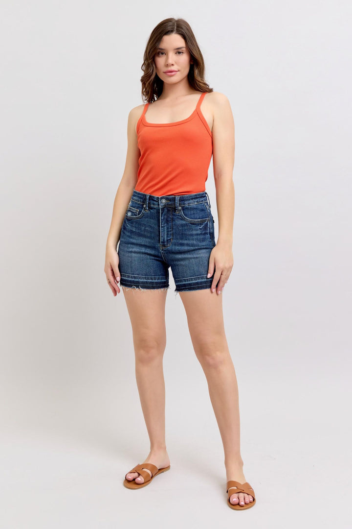 Judy Blue Tummy Control Destroyed Hem Shorts