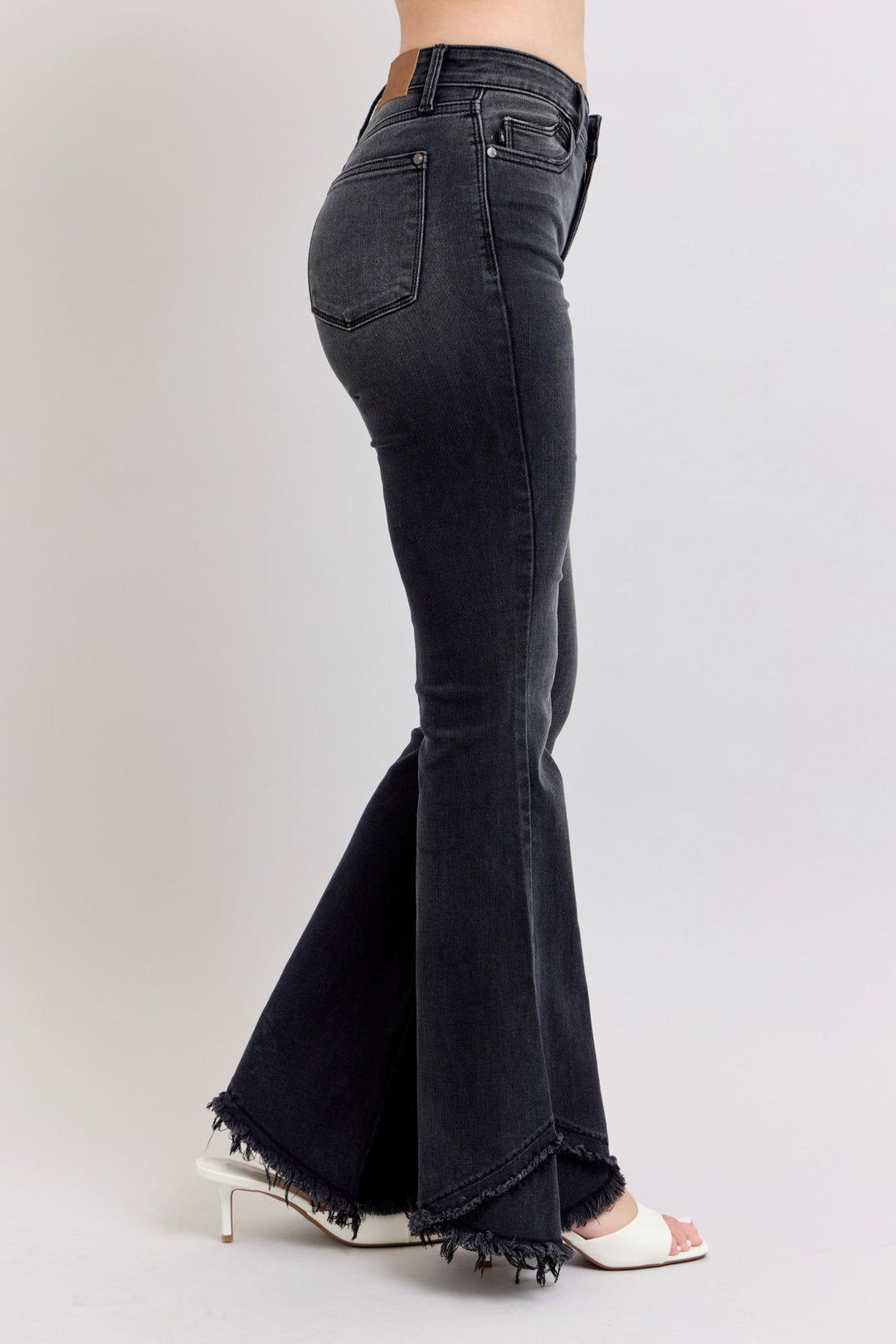 Judy Blue Black Flare Mock Fray Tulip Hem