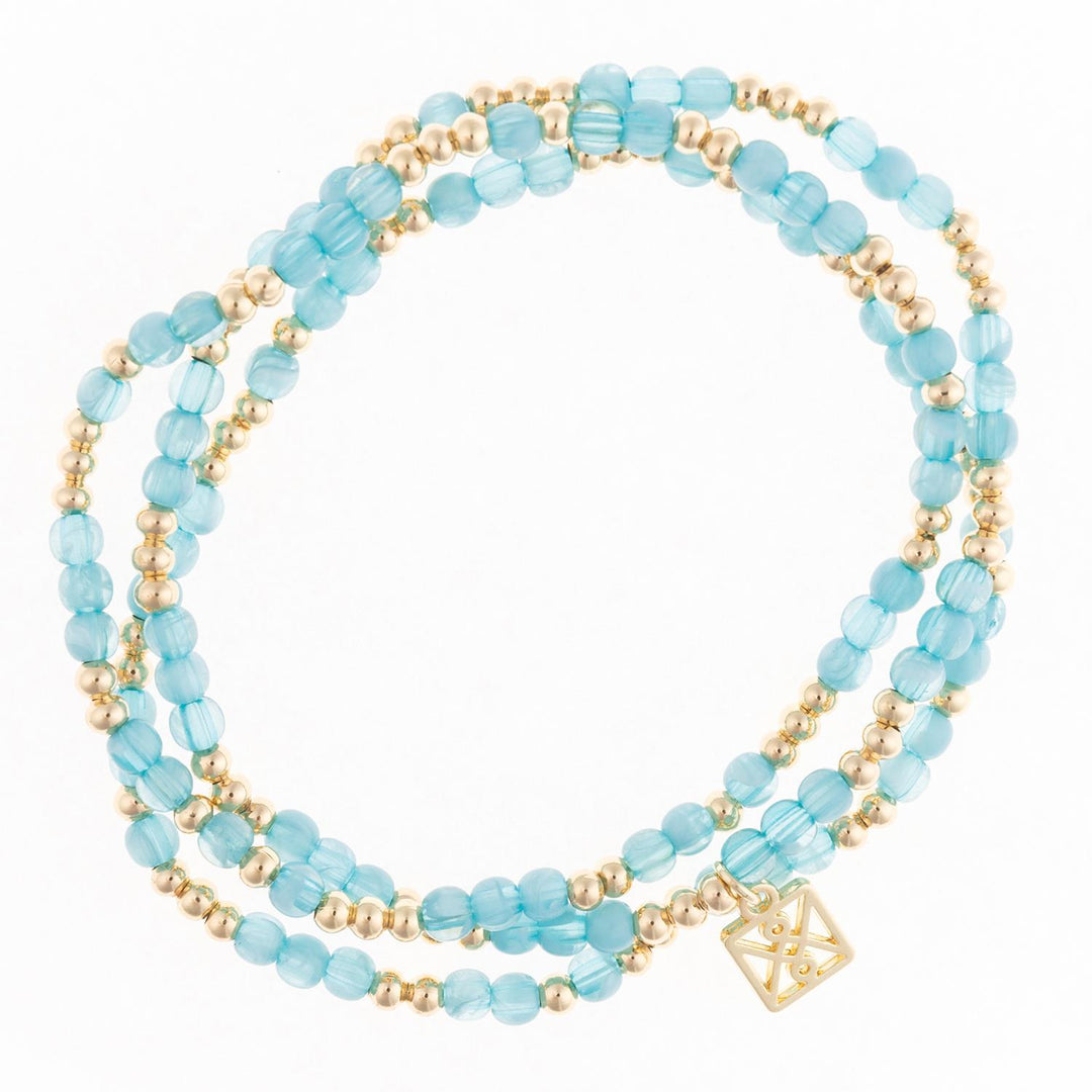 Rachel Beaded Stretch Bracelet in Teal