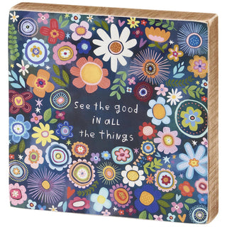 See the Good Wood Block Sign