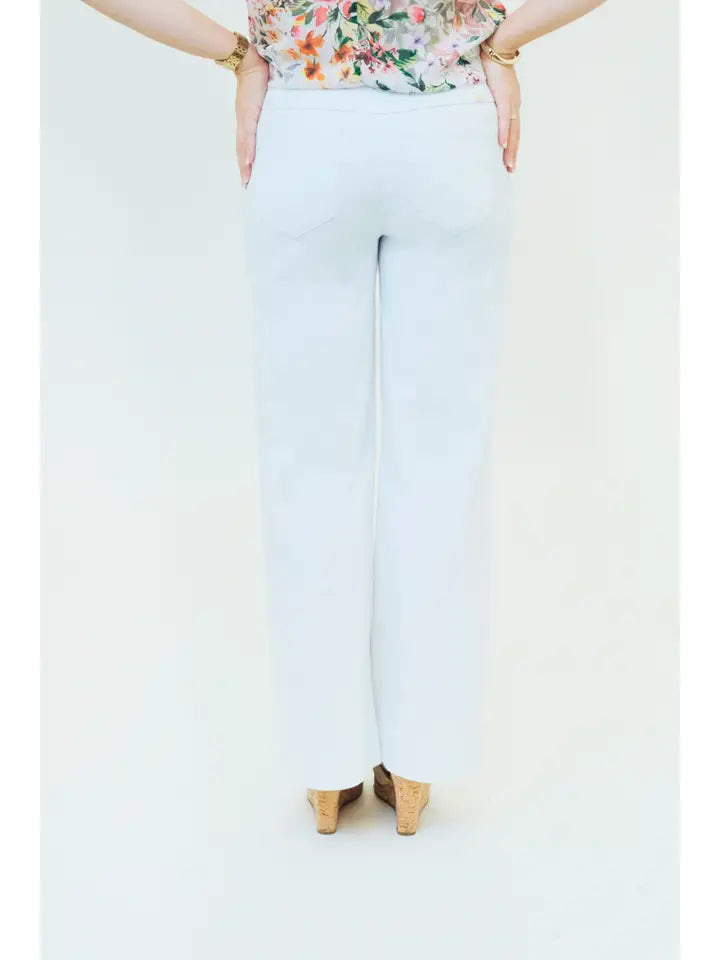 1822 White High Rise Wide Leg