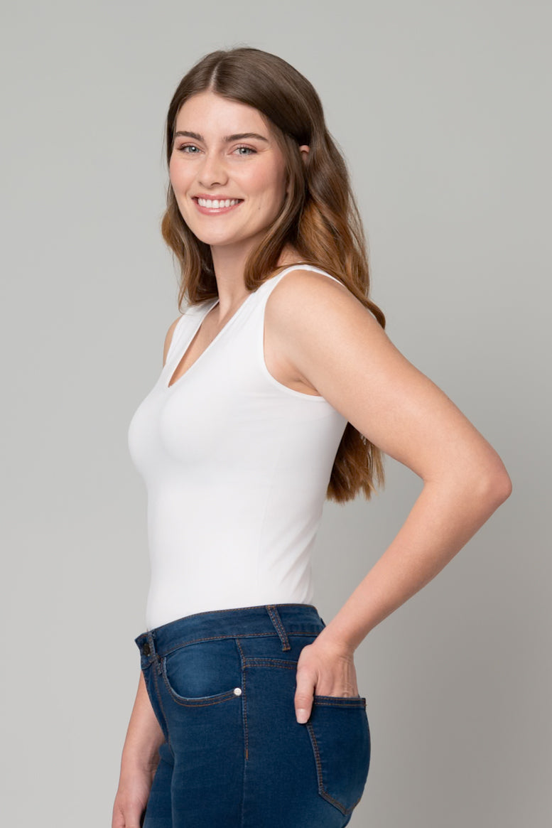 2-In-1 Reversible Tank Top in White