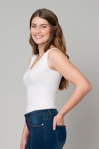 2-In-1 Reversible Tank Top in White