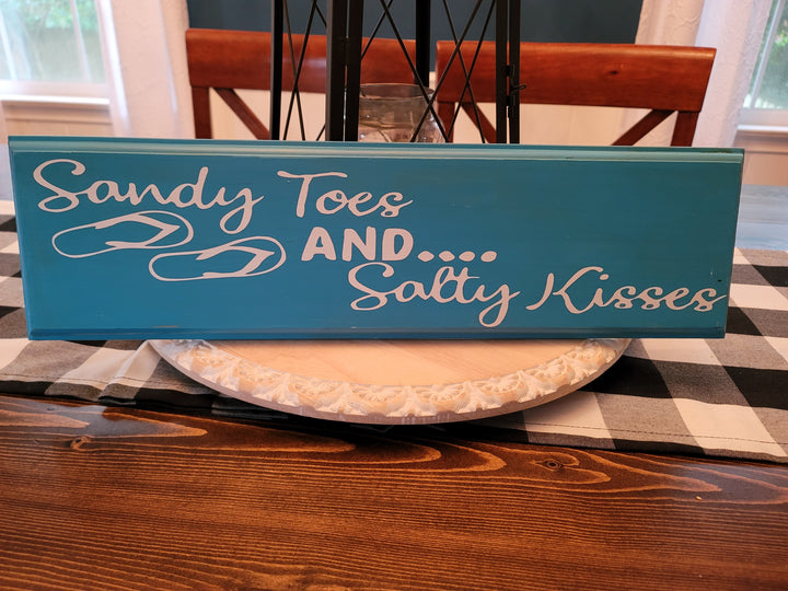 Sandy Toes and Salty Kisses Wood Sign