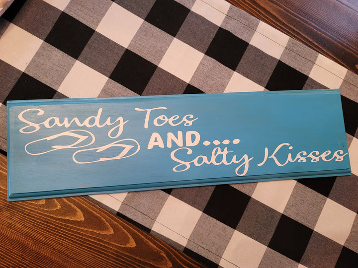 Sandy Toes and Salty Kisses Wood Sign