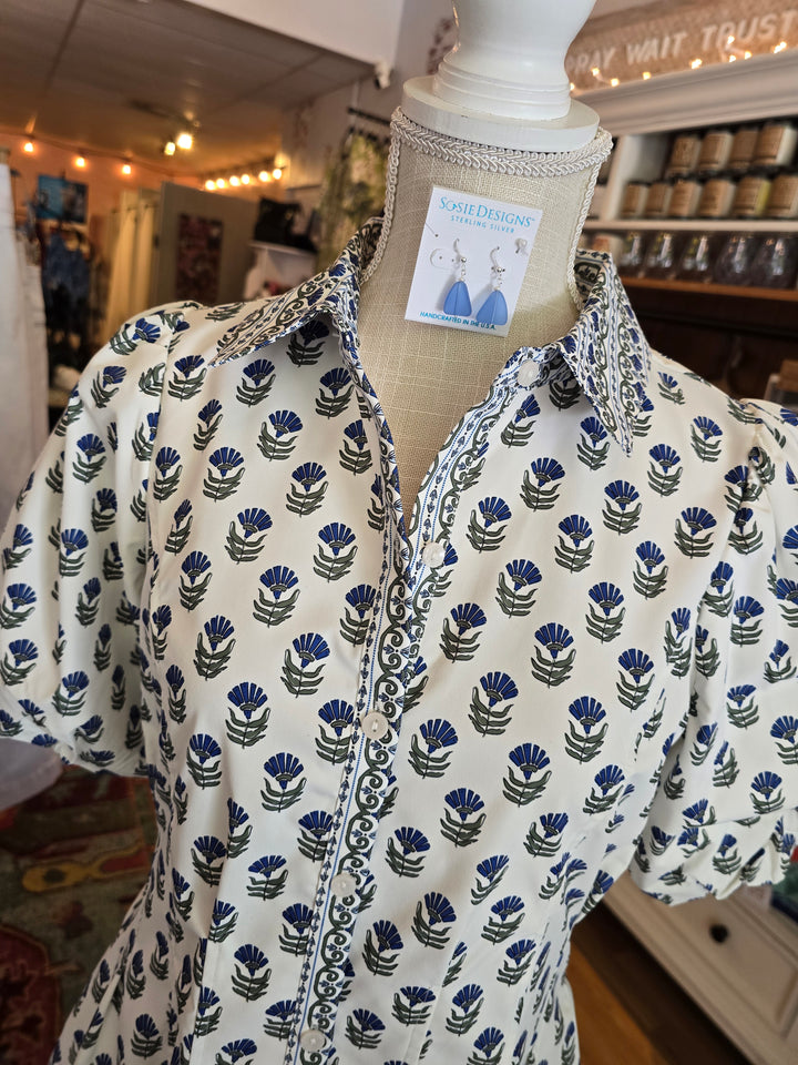Rory Dress in Floral Foulard Navy