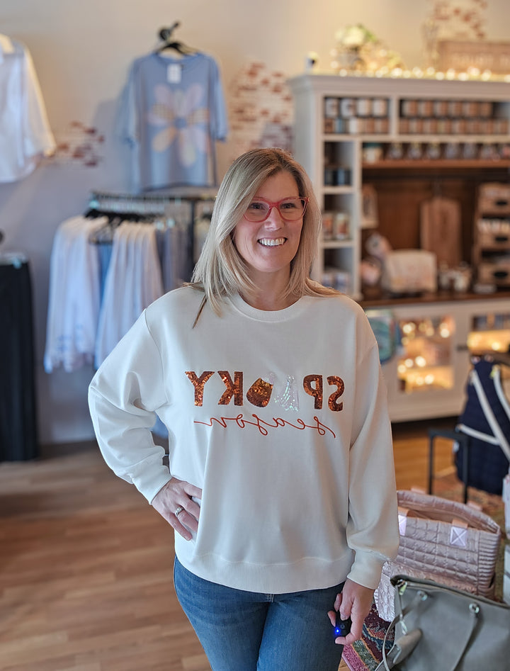 Sarah Sequin Spooky Season Sweatshirt