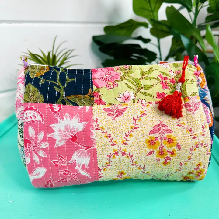 Quilted Patchwork Makeup Bag