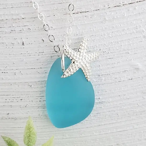 Seaside Turquoise Pebble Starfish Necklace