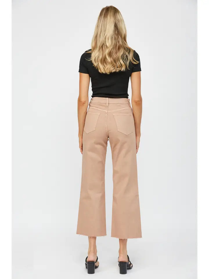Chromatic High Rise Crop Jeans in Brown Sugar