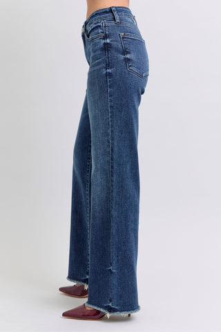 Judy Blue Mid Rise Wide Leg Jeans