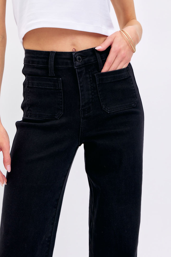 Judy Blue High Waist Patch Pocket Straight Jeans